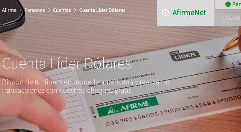 Cuenta Líder Dólares de Afirme