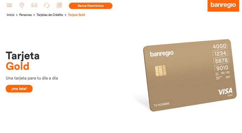 Tarjeta de crédito Gold de Banregio