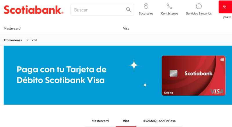 Tarjeta de débito Visa de Scotiabank