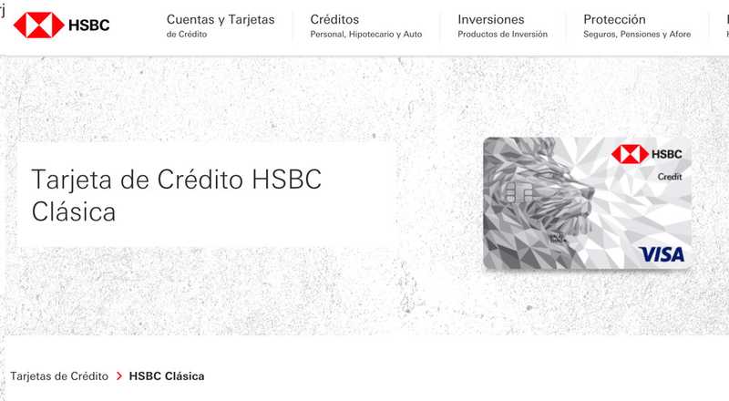 Tarjeta de crÃ©dito ClÃ¡sica de HSBC