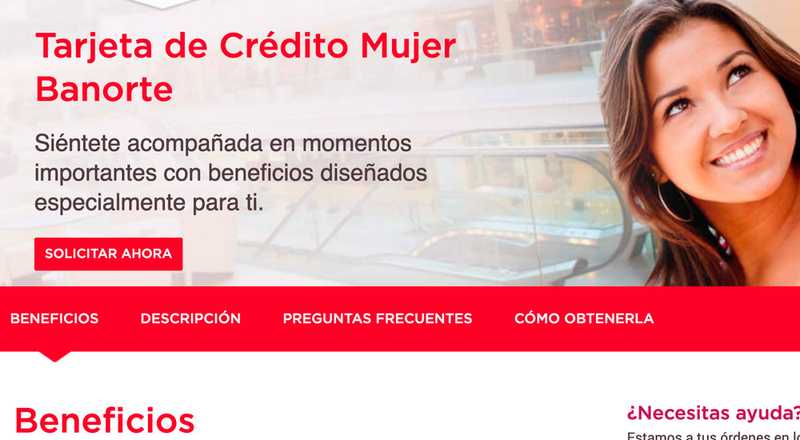 Tarjeta de crédito Mujer de Banorte