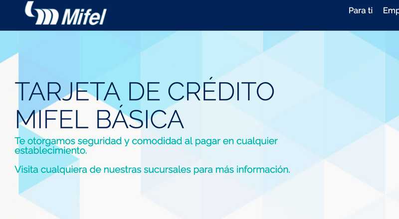 Tarjeta de crédito Básica de Banco Mifel