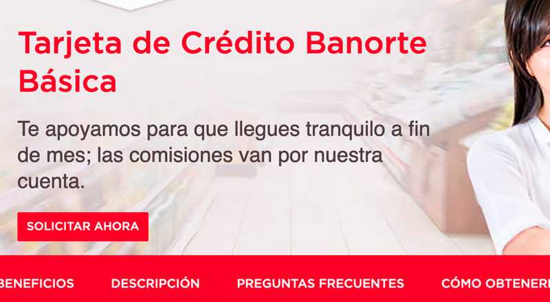 Tarjeta de crédito Básica de Banorte