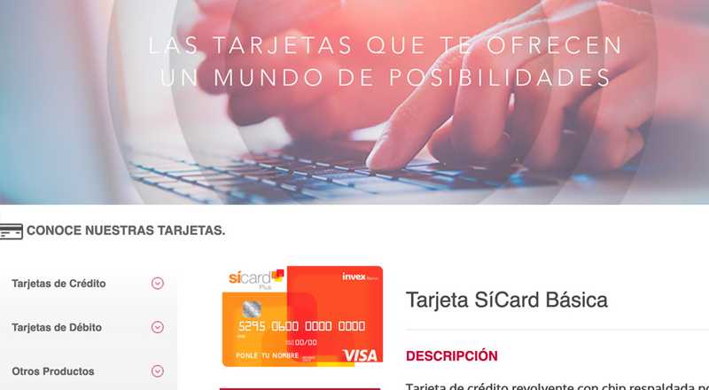 Tarjeta de crédito SíCard Básica de Invex