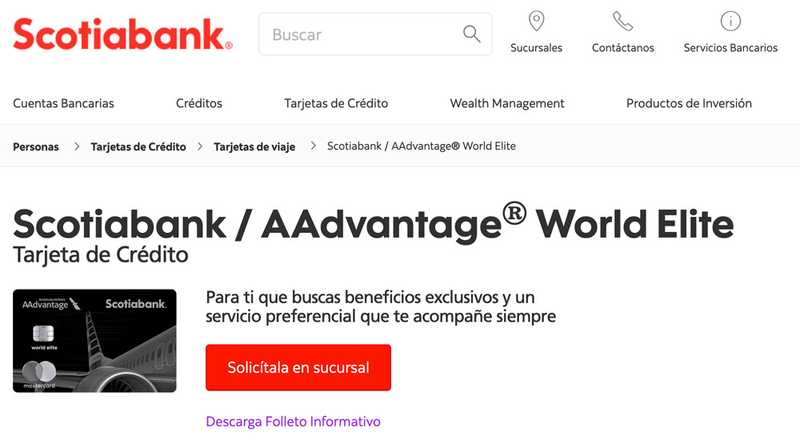 Tarjeta de crédito AAdvantage World Elite de Scotiabank