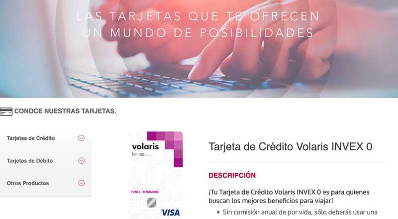 Tarjeta de crédito Volaris 0 de Invex