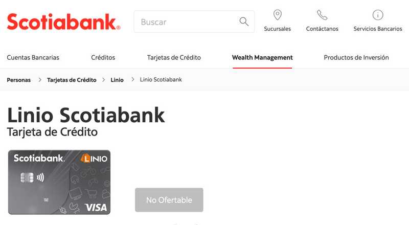 Tarjeta de crédito Linio de Scotiabank