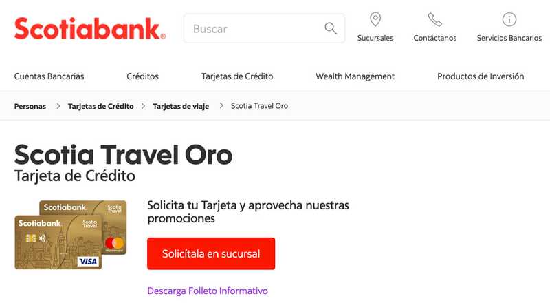 Tarjeta de crédito Travel Oro de Scotiabank