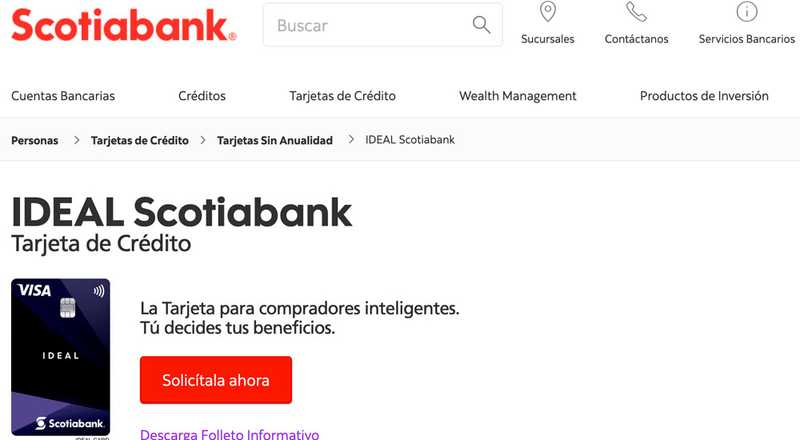 Tarjeta de crédito IDEAL de Scotiabank