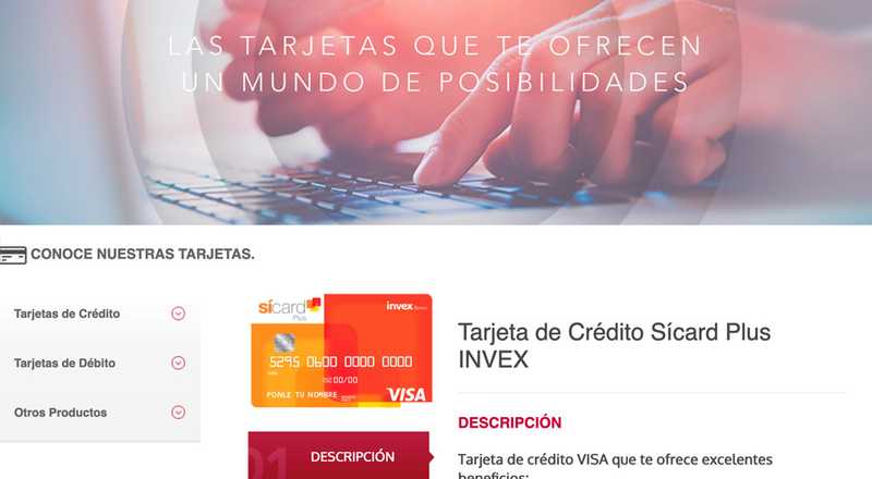 Tarjeta de crédito Sícard Plus de Invex