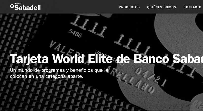 Tarjeta de crÃ©dito World Elite de Banco Sabadell