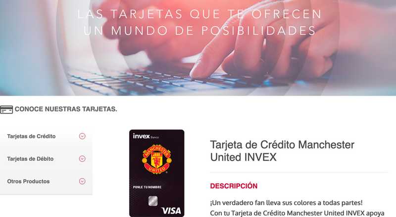 Tarjeta de crédito Manchester United de Invex