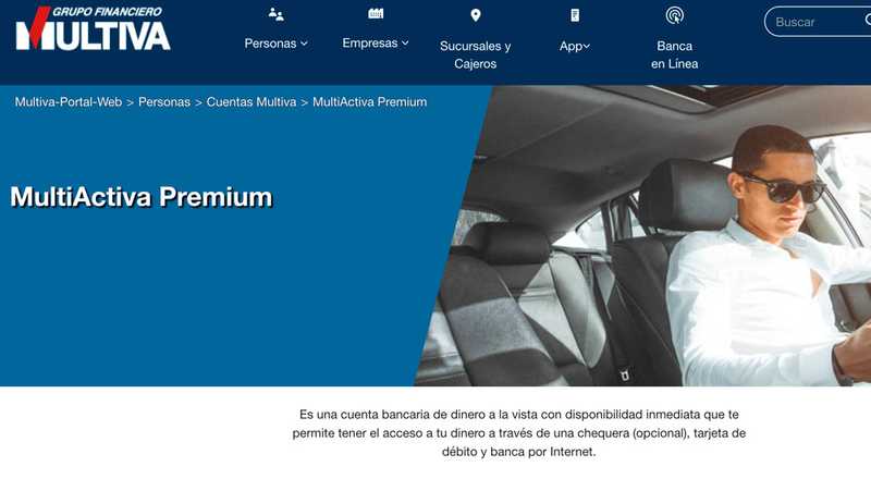 Cuenta MultiActiva Premium de Multiva
